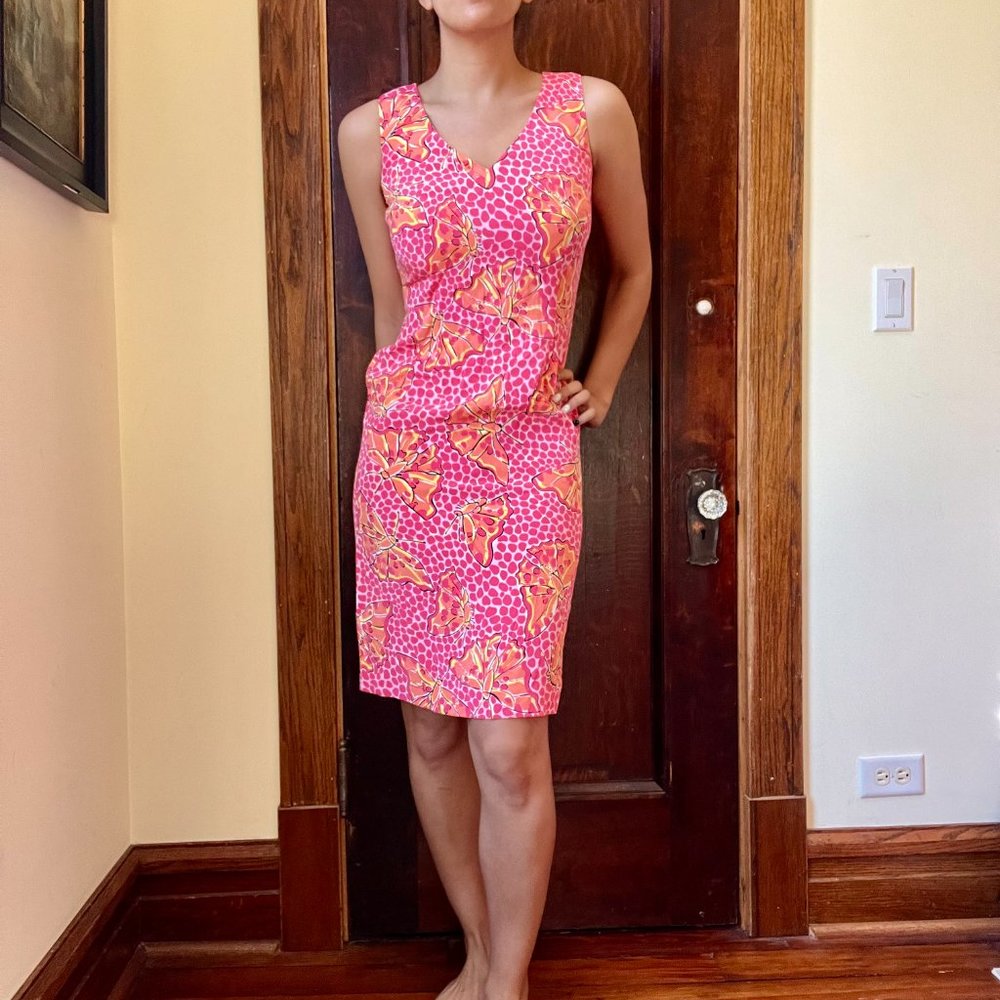 Lilly Pulitzer - Pink & Orange Butterfly Dress - Sz 2 - Very good condition